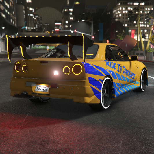 Nissan R34 Paul Walker | Fivem Ready | Badged | Custom Livery