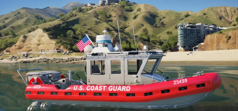 BOAT - YACHT Pack | Fivem Ready | Lore-Friendly | Watercraft | red gray coast guard boat