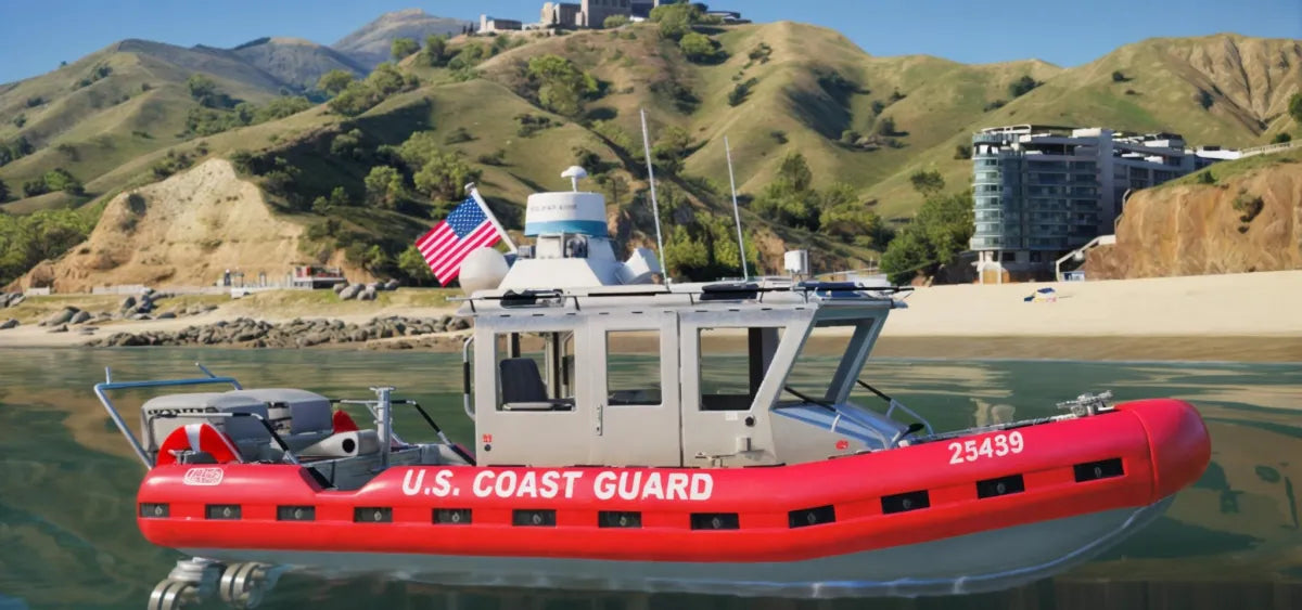 BOAT - YACHT Pack | Fivem Ready | Lore-Friendly | Watercraft | red gray coast guard boat