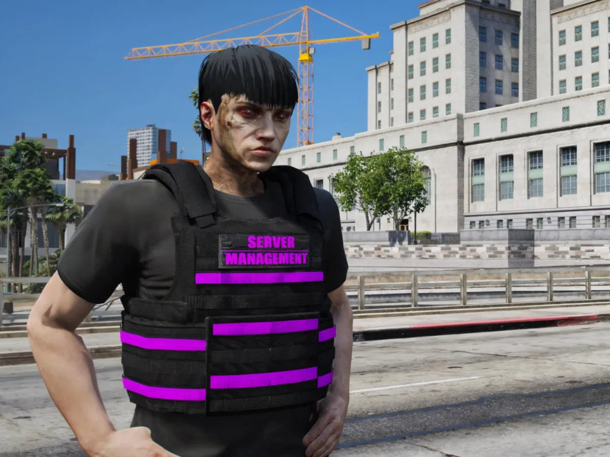 EUP Pack: Staff Wests | Fivem Ready | TOS Compliant | Unbranded black tactical vest purple stripes
