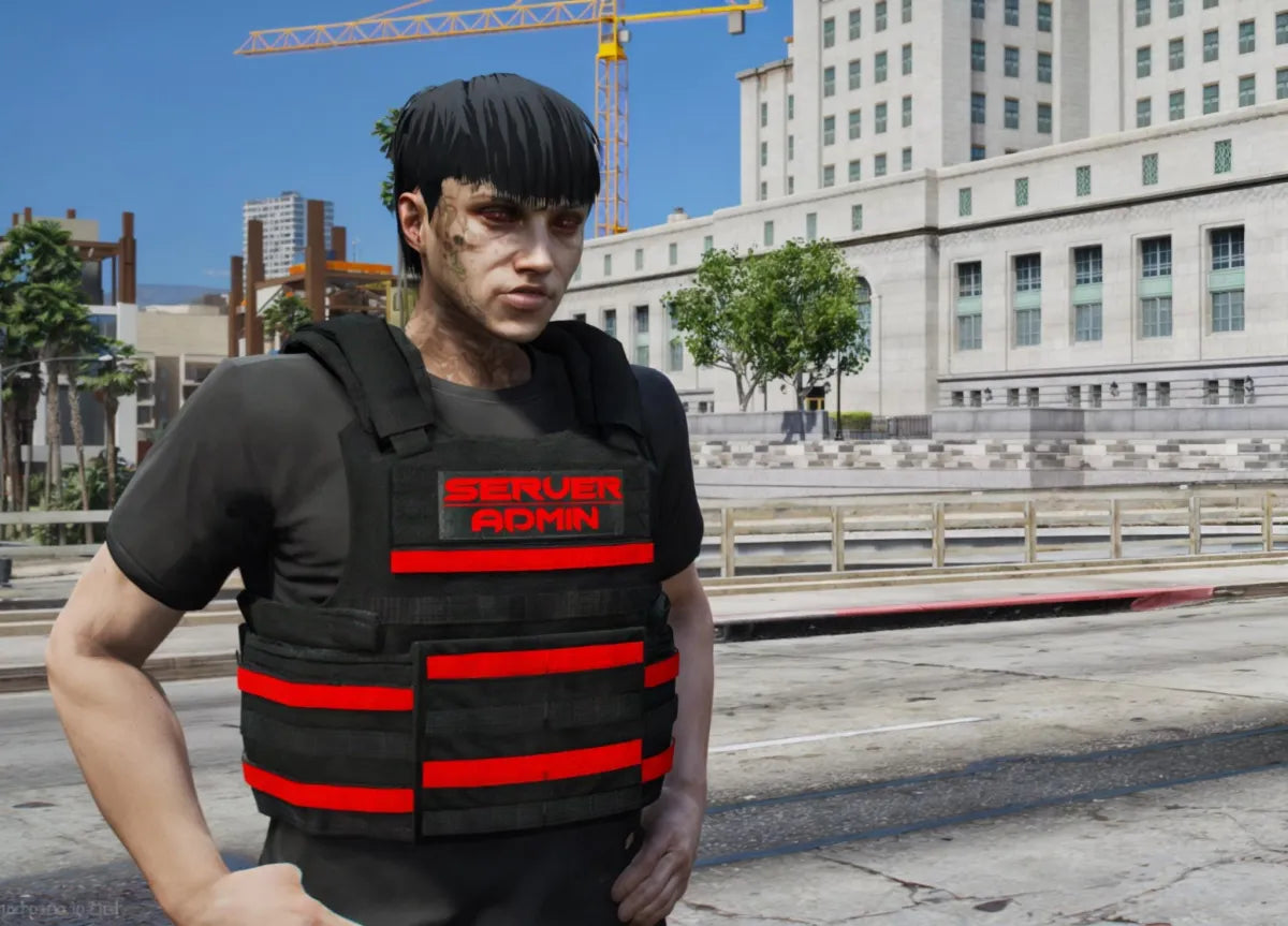 EUP Pack: Staff Wests | Fivem Ready | TOS Compliant | Unbranded black tactical vest red stripes