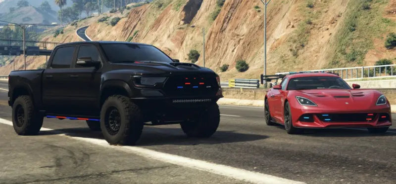 Leo Car Pack | Lore Friendly | TOS Compliant | Police Cars | black pickup truck red sports