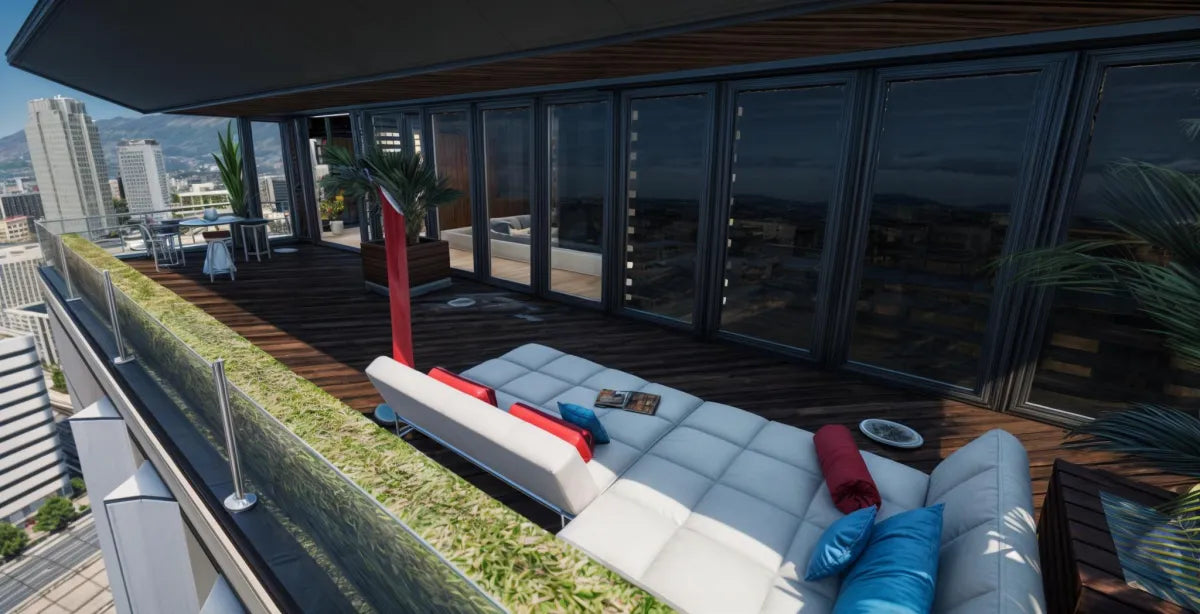 Penthouse: Skyscraper | Fivem Ready | MLO | Villa-House | modern rooftop patio