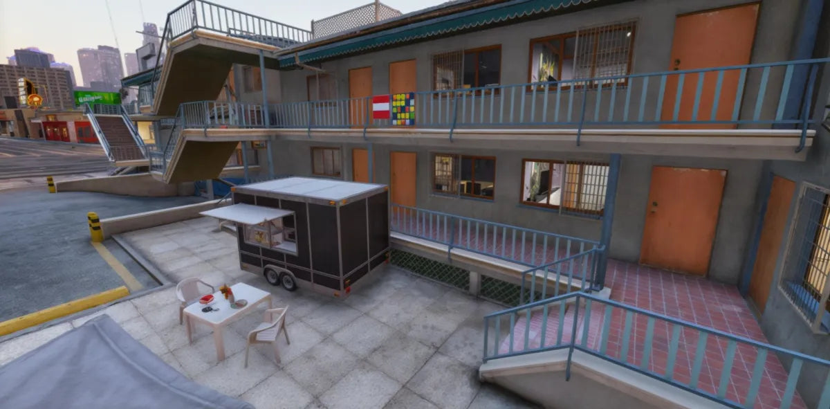 Vespucci Hood V2 | Fivem Ready | MLO | Gang Hood | two-story motel exterior staircases