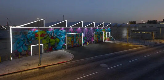 Airport Mechanic | Fivem Ready | MLO | Auto Garage | graffiti-covered warehouse neon trim