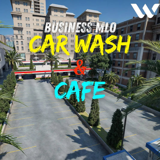 Car Wash & Cafe | Fivem Ready | Business MLO l Roleplay | Interior | Optimized