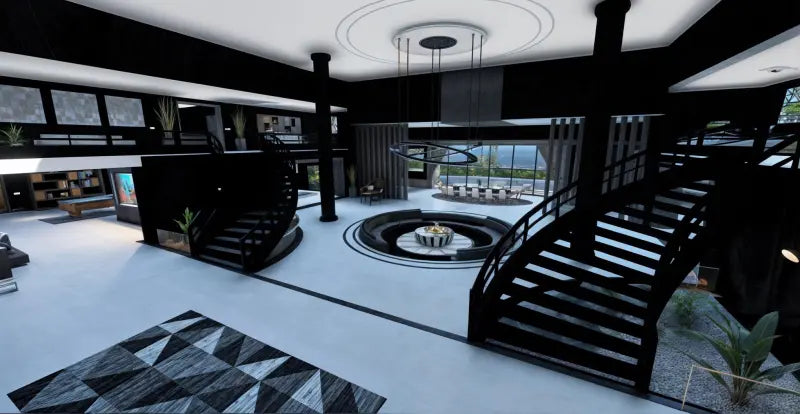 Mafia Mansion: Lighthouse V2 | Fivem Ready | MLO | Roleplay | Custom Map modern black white interior