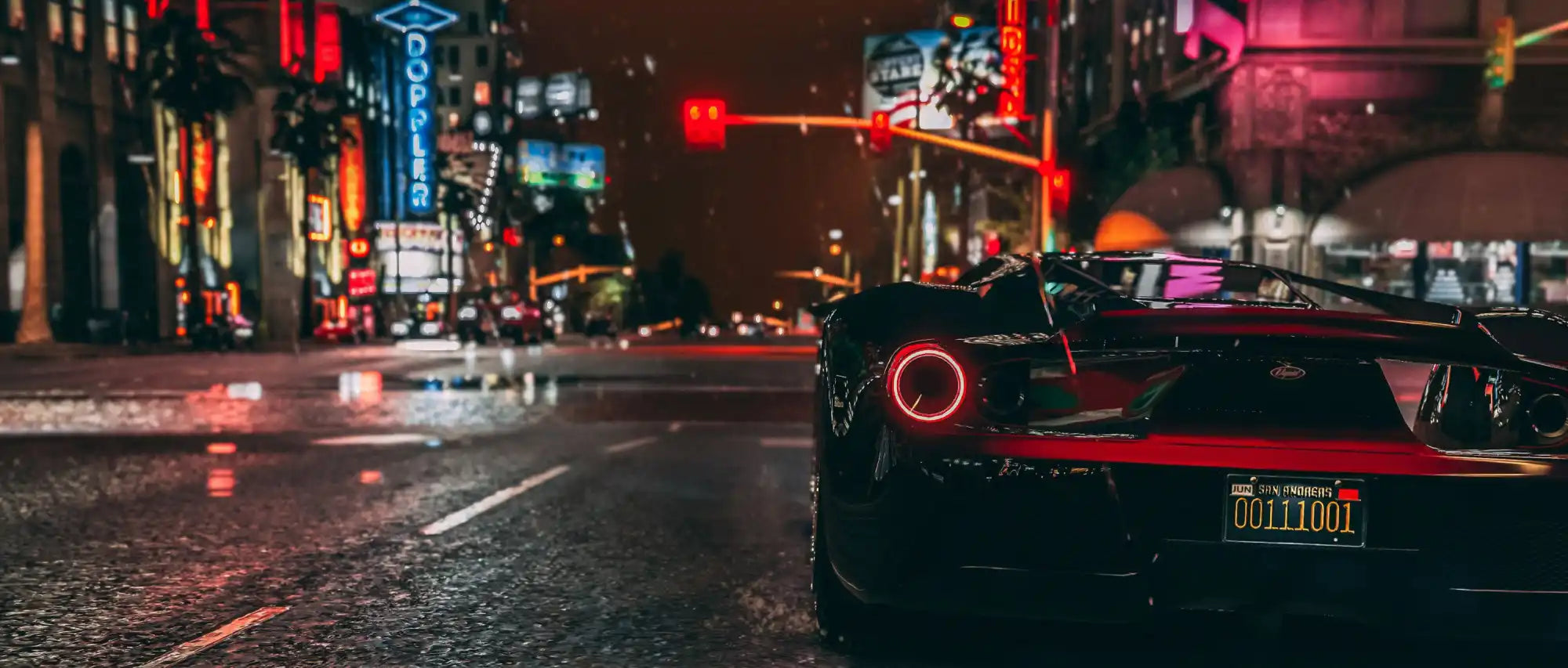 Sleek black sports car.