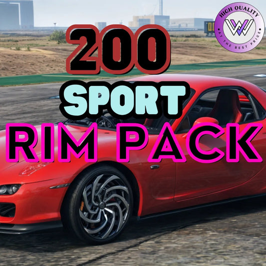 Sport Rims Pack | Fivem Ready | 200 Custom Addon Wheels | red sports car custom rims