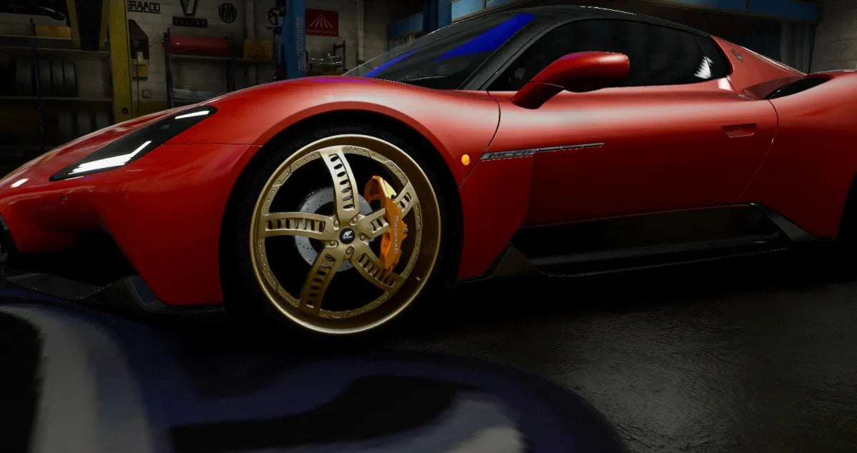 Sport Rims Pack | Fivem Ready | 200 Custom Addon Wheels | red sports car gold rims